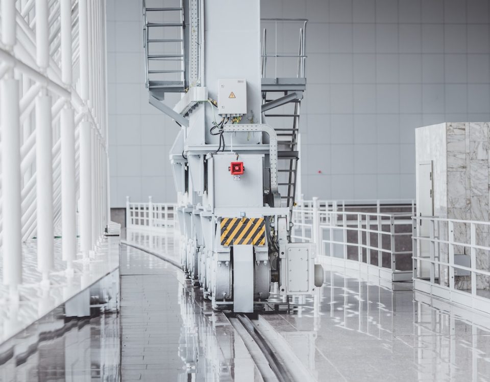 white machine inside building